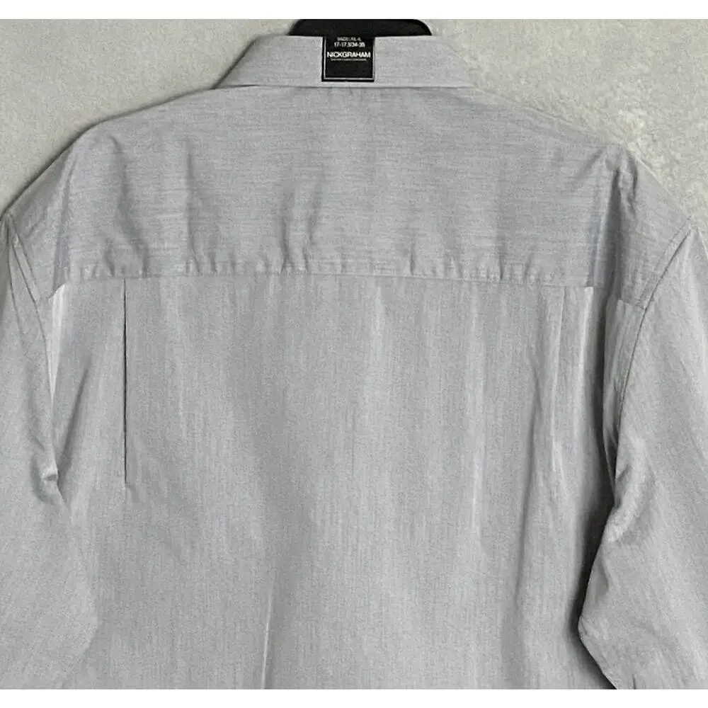 Nick Graham Men's 15.5 32/33 Modern Fit Dress Shirt Grey NEW - Picture 6 of 11